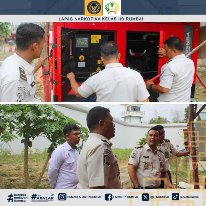 
					Kasubbag TU dan Kaur Umum Lakukan Pemeriksaan dan Perawatan Sarana Prasarana Lapas Narkotika Rumbai