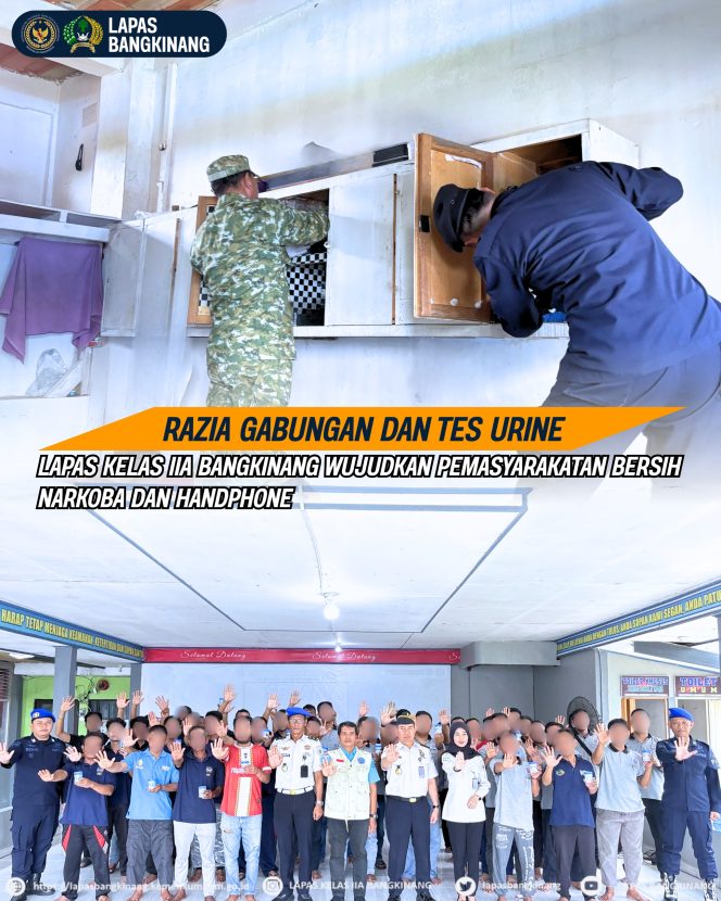 
					Razia Gabungan Dan Tes Urine, Lapas Kelas IIA Bangkinang Wujudkan Permasyarakatan Bersih Narkoba Dan Handpone