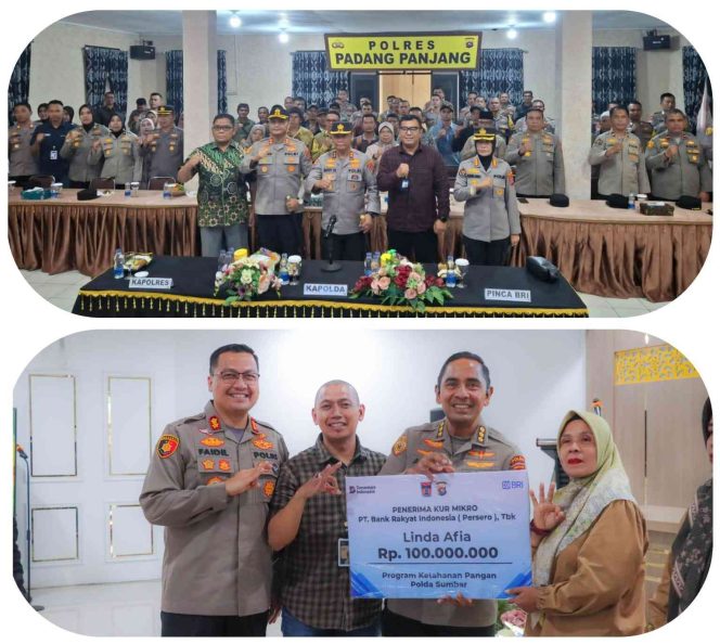 
					Kapolda Sumbar Pimpin Penyerahan Kredit Usaha Rakyat (KUR) dari Bank BRI Kepada 307 Petani dengan Nilai 10 Milyar.