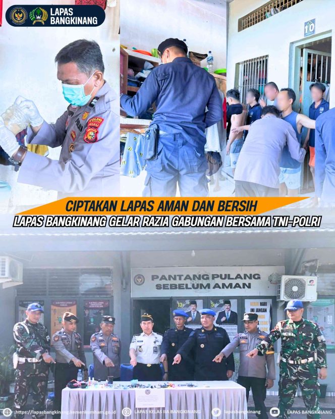 
					CIPTAKAN LAPAS AMAN DAN BERSIH, LAPAS BANGKINANG GELAR RAZIA GABUNGAN BERSAMA TNI–POLRI