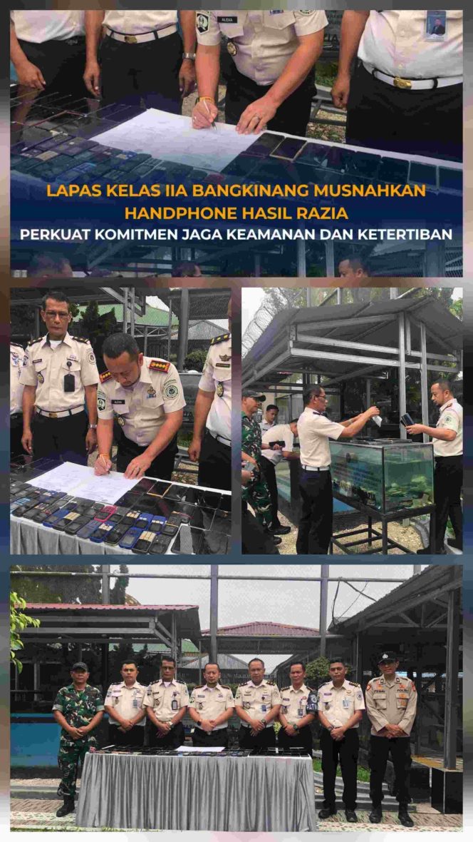 
					LAPAS KELAS IIA BANGKINANG MUSNAHKAN HANDPHONE HASIL RAZIA, PERKUAT KOMITMEN JAGA KEAMANAN DAN KETERTIBAN